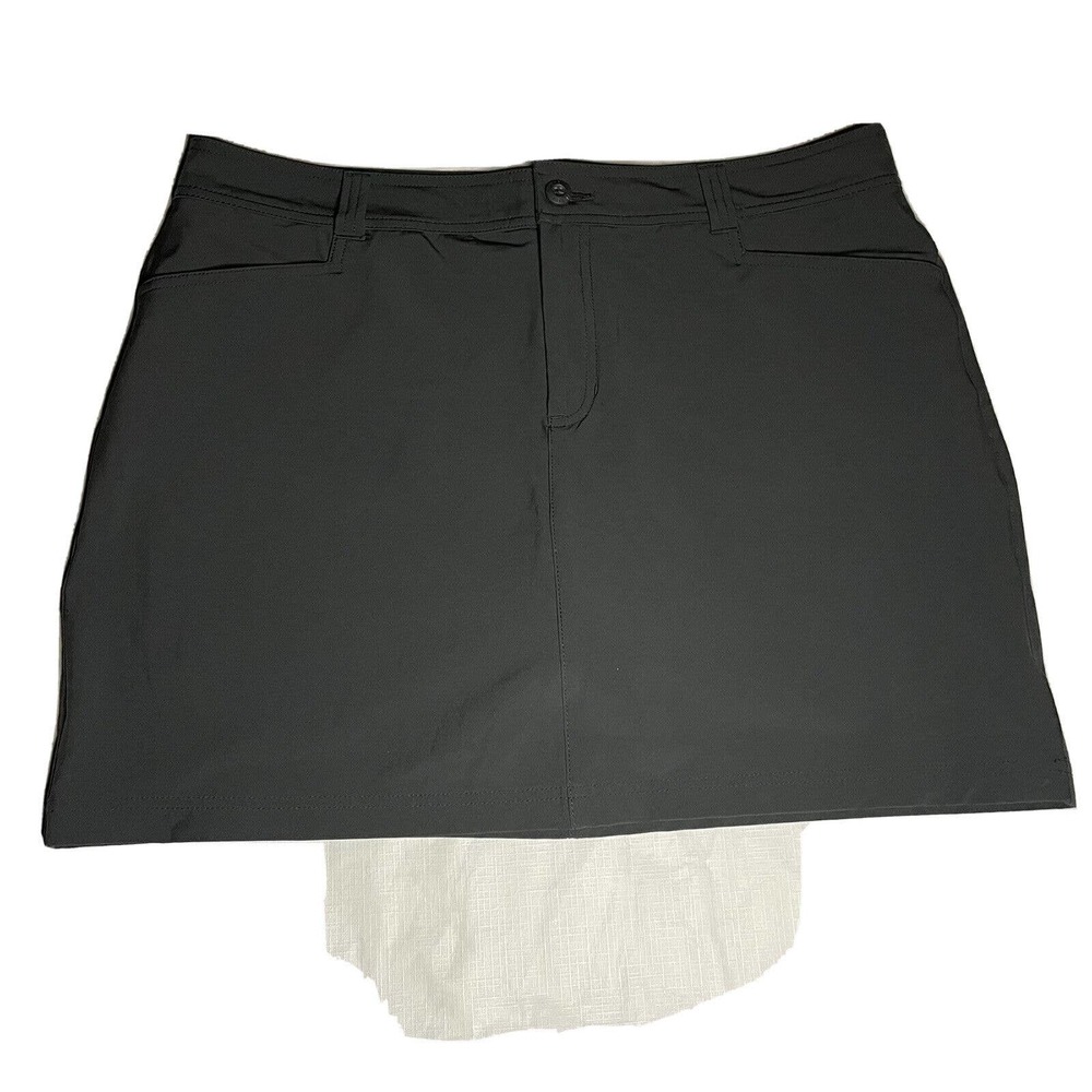 Eddie Bauer Skort Skirt Womens 14 Gray Athletic Pockets Lined Hiking Golf Shorts